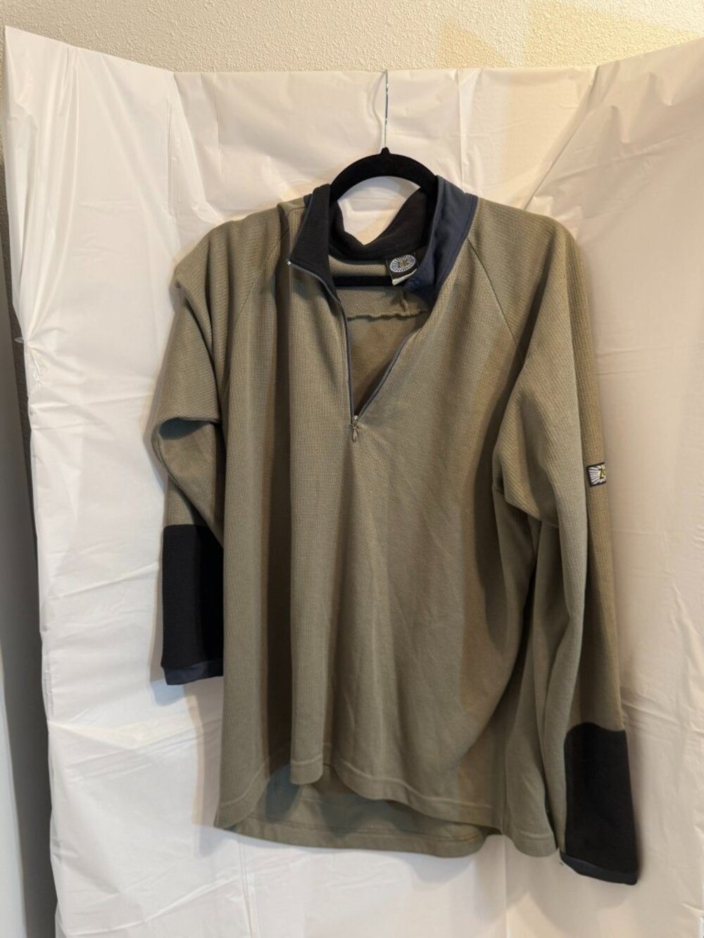 Zoic Men’s 1/4 Zip Pullover XXL Olive Green Made in USA Tech Fleece 2XL